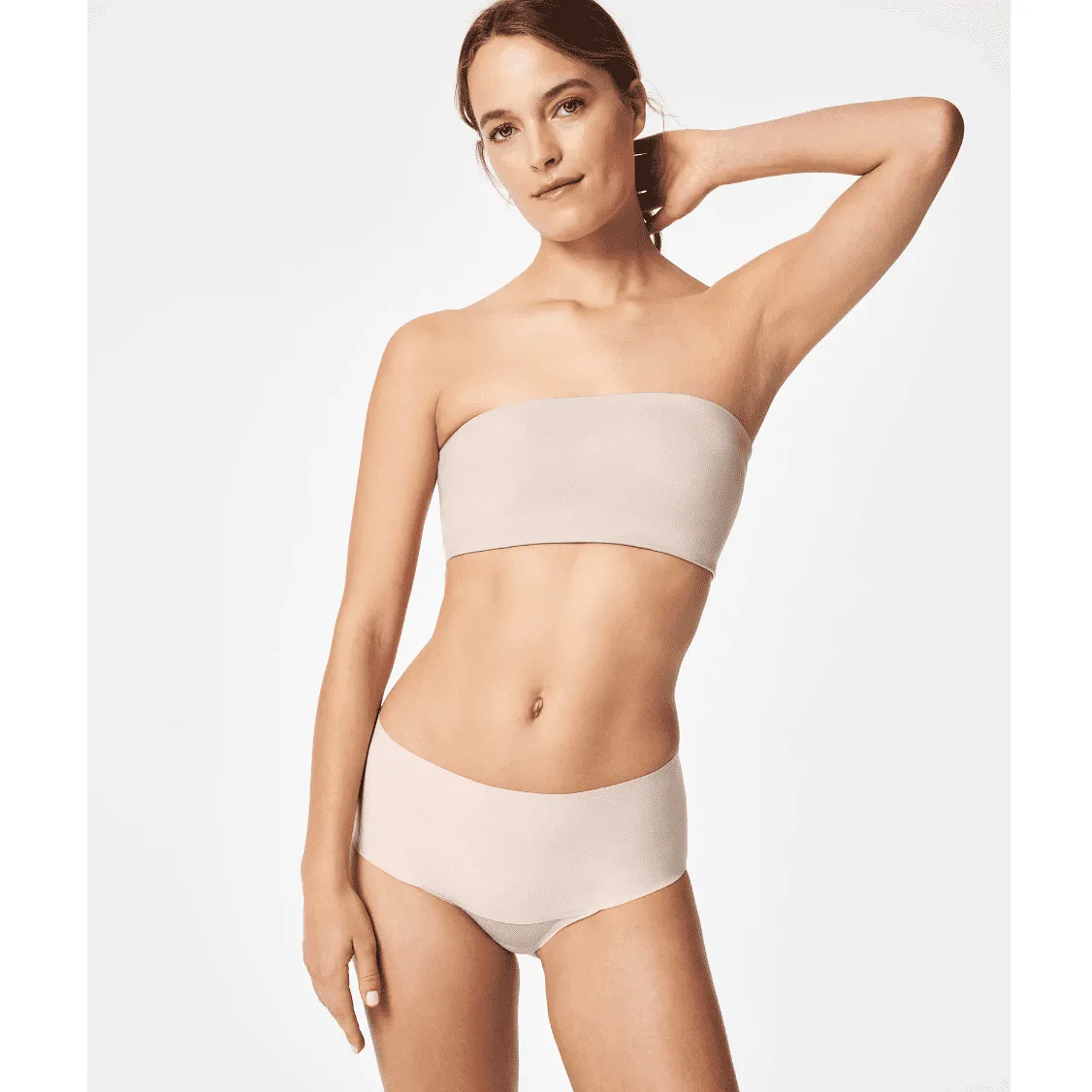 Spanx Beige Suit Your Fancy Bandeau Bra in Champagne Beige and Black