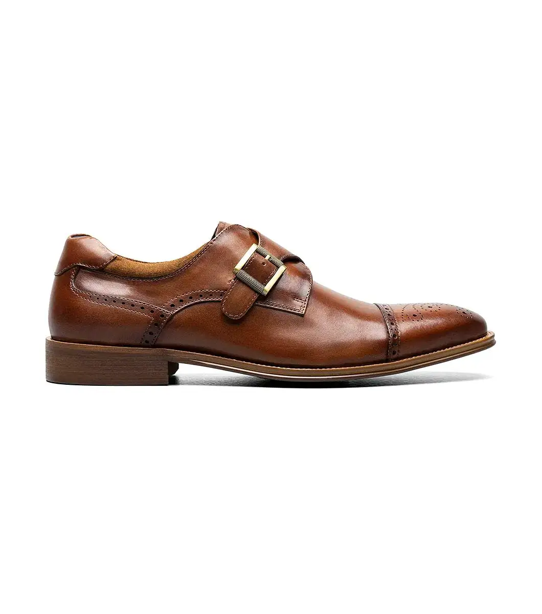 Stacy Adams - MATHIS Cap Toe Monk Strap - Cognac - 25540-221