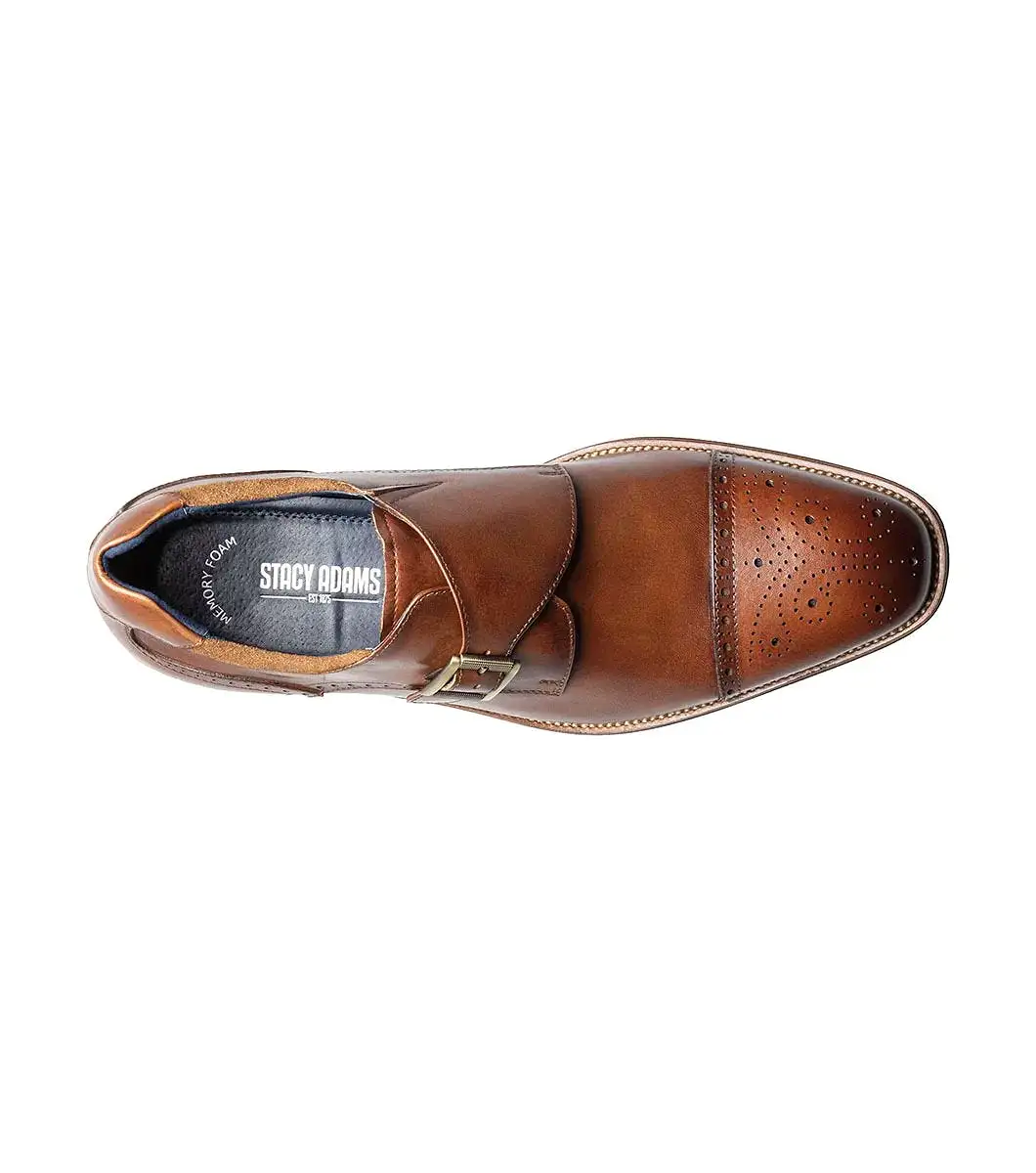 Stacy Adams - MATHIS Cap Toe Monk Strap - Cognac - 25540-221