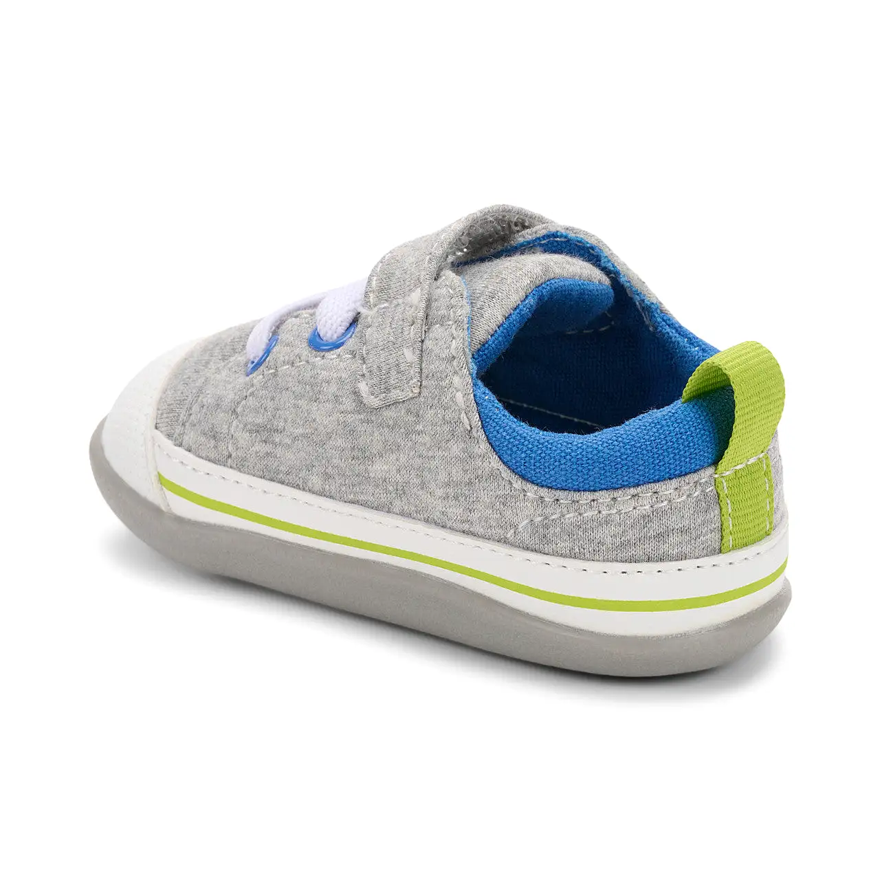 Stevie II (First Walker) Infant Shoe - Grey Jersey/Lime