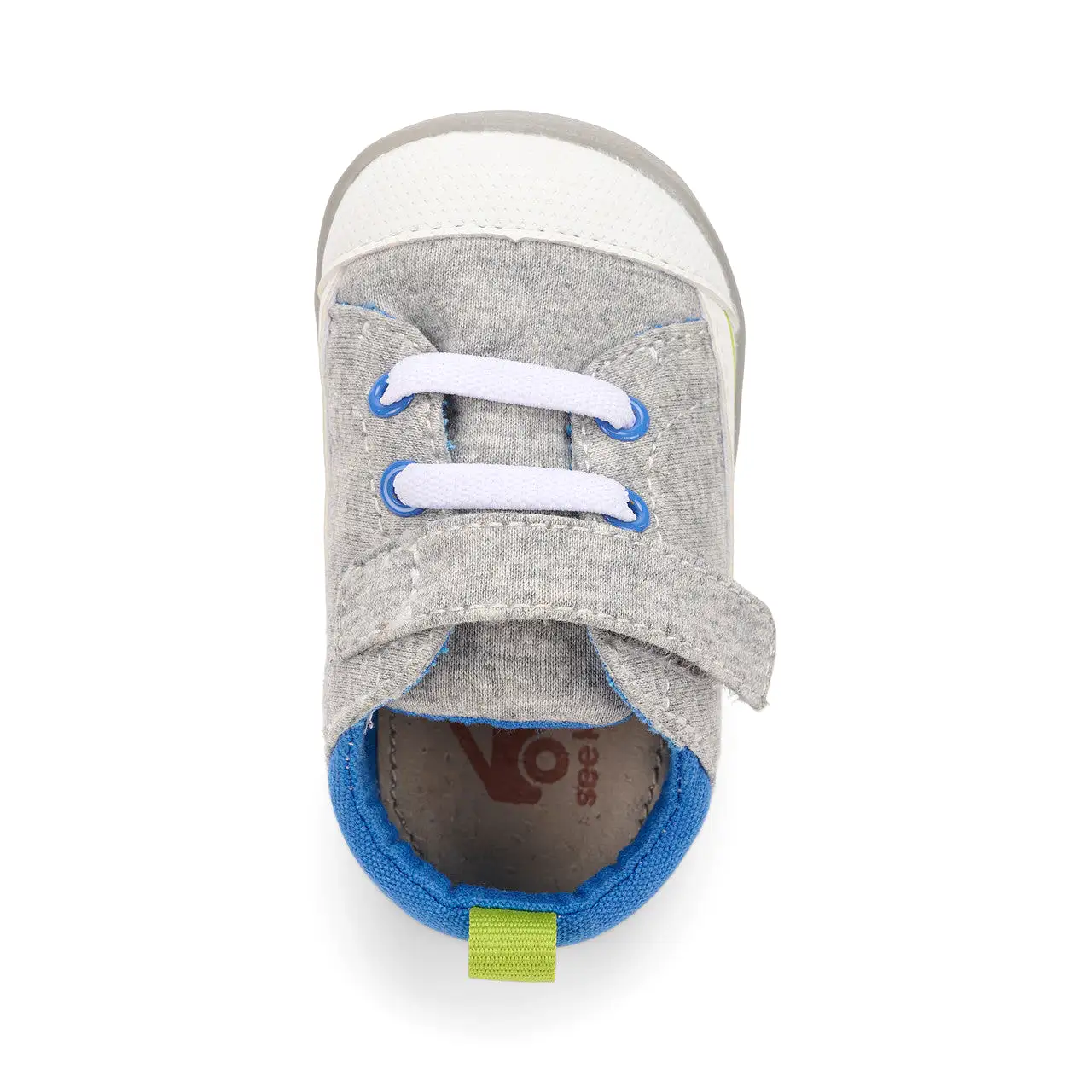 Stevie II (First Walker) Infant Shoe - Grey Jersey/Lime