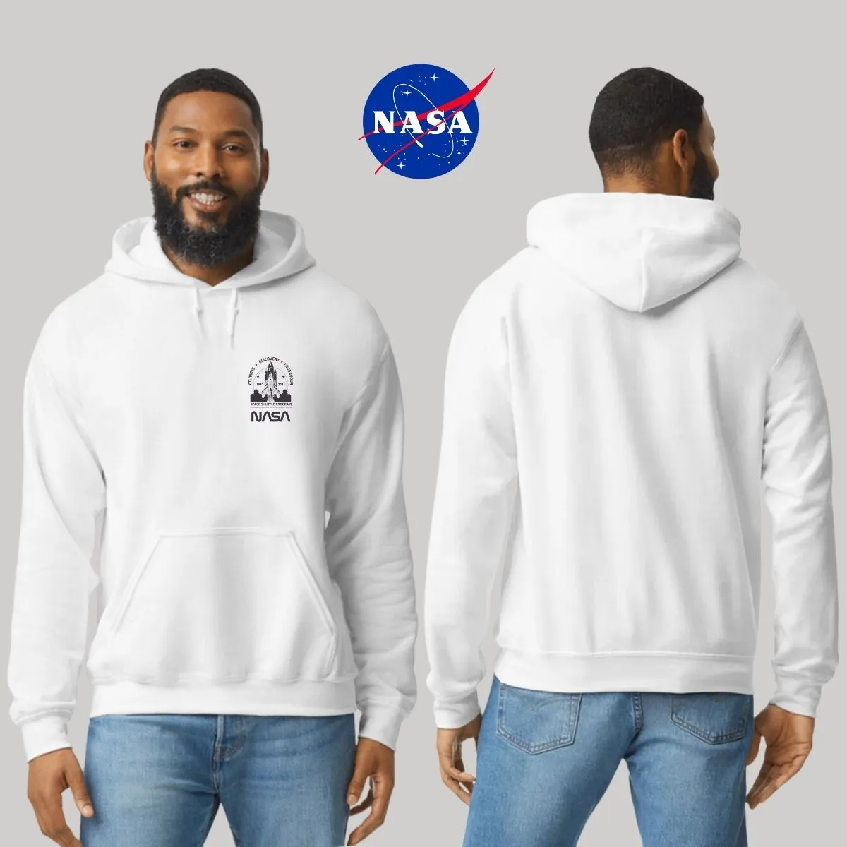 Sweater Suéter Hombre Hoodie Nasa Cohete Espacial Escudo