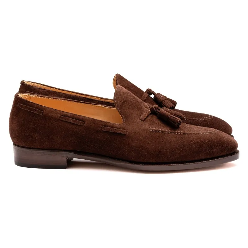 TLB Artista Tassel Loafer Dark Brown Suede