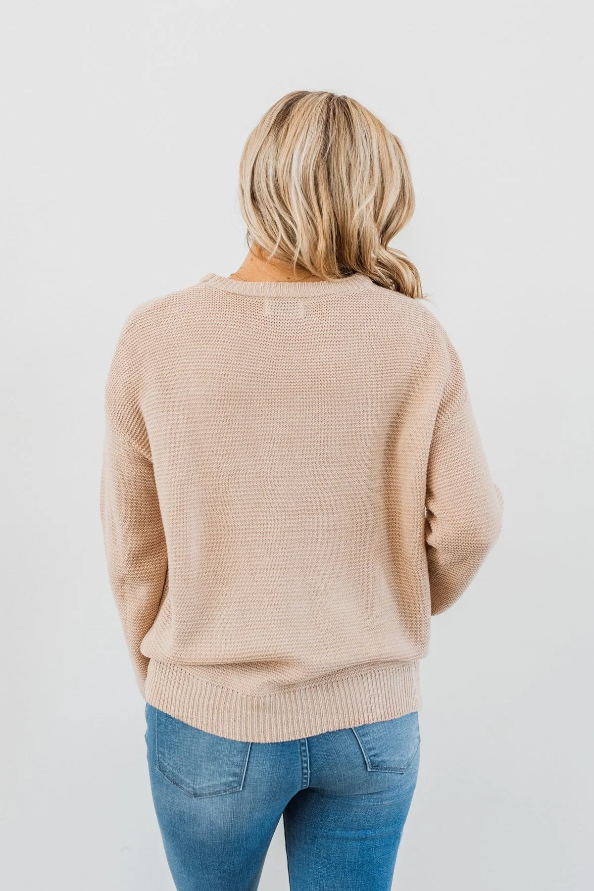 Today Is The Day Knit Sweater- Light Taupe