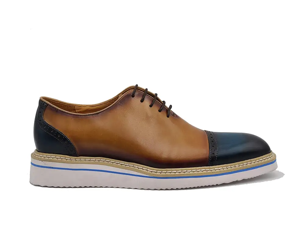 Two Tone Cap toe Calfskin Oxford