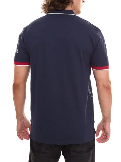 U.S. POLO ASSN. Short-sleeved polo shirt comfortable polo shirt for men with front print cotton shirt 197 65037 52520 175 Navy