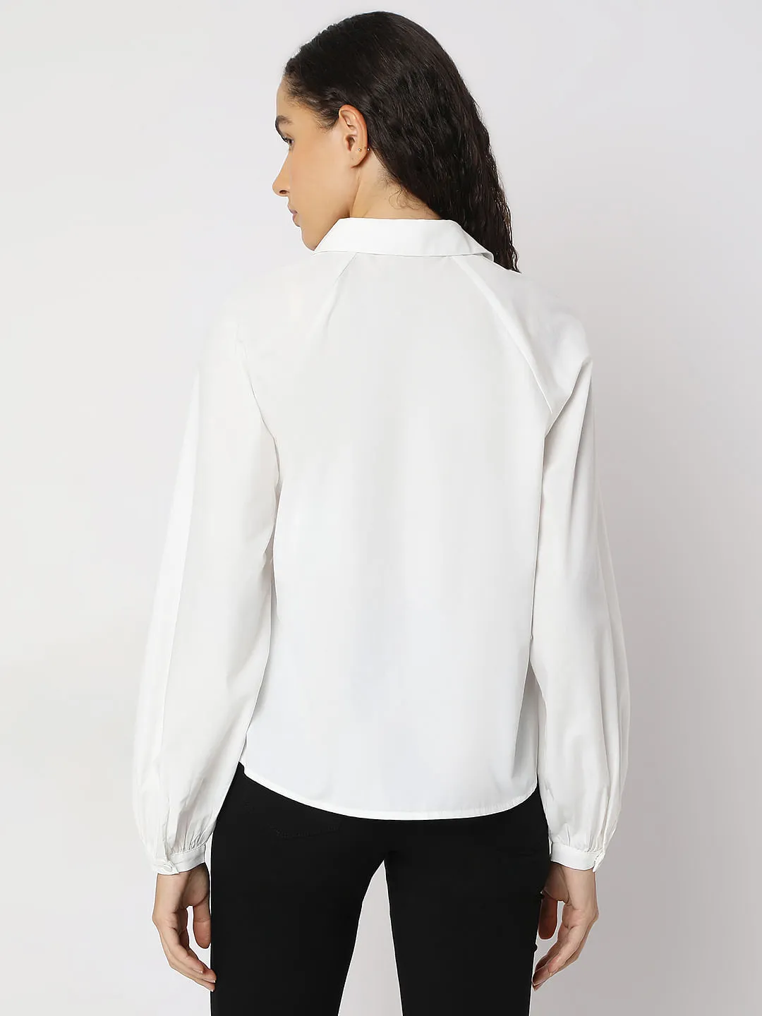 White Embroidered Cotton Shirt