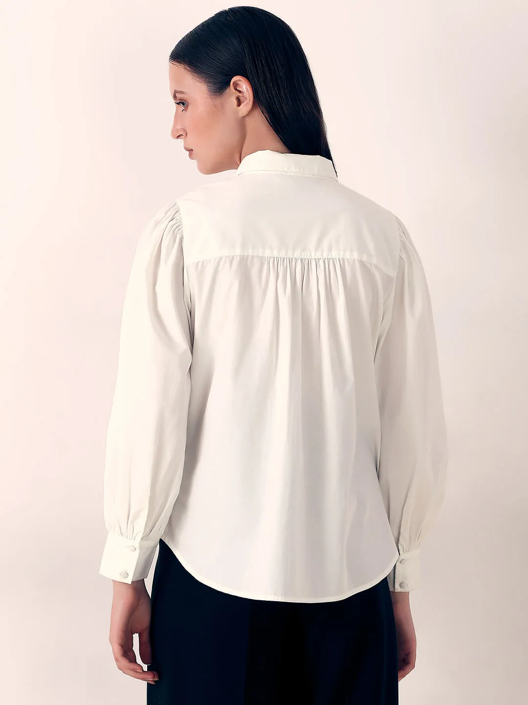 White Lace Cotton Shirt