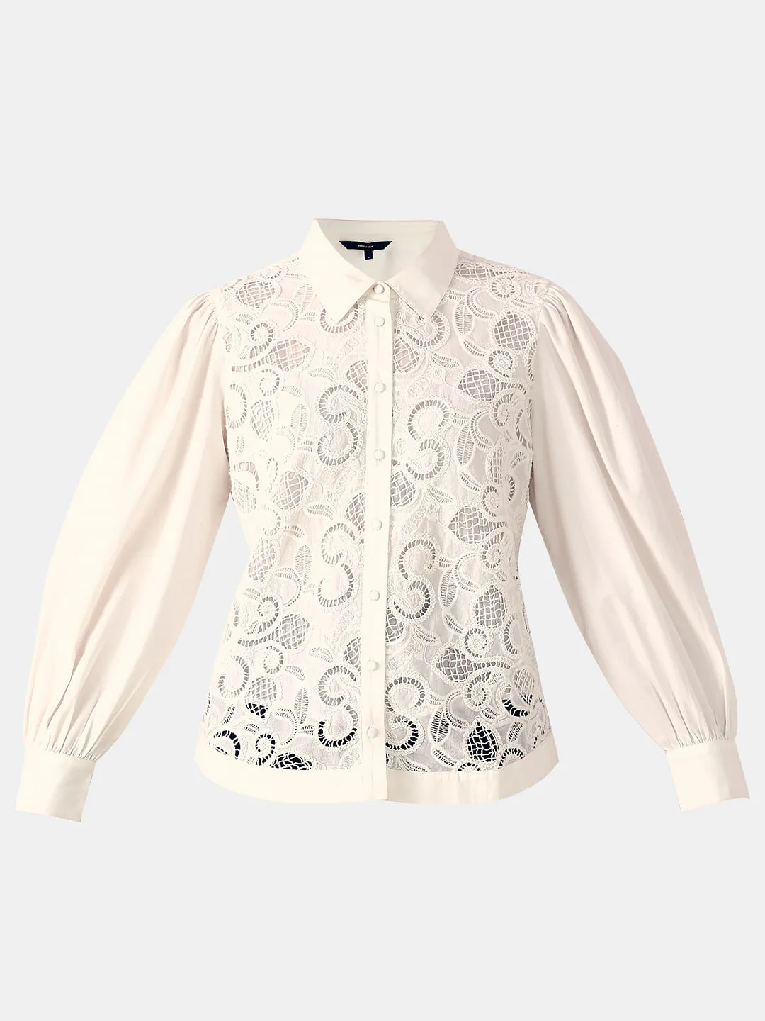 White Lace Cotton Shirt