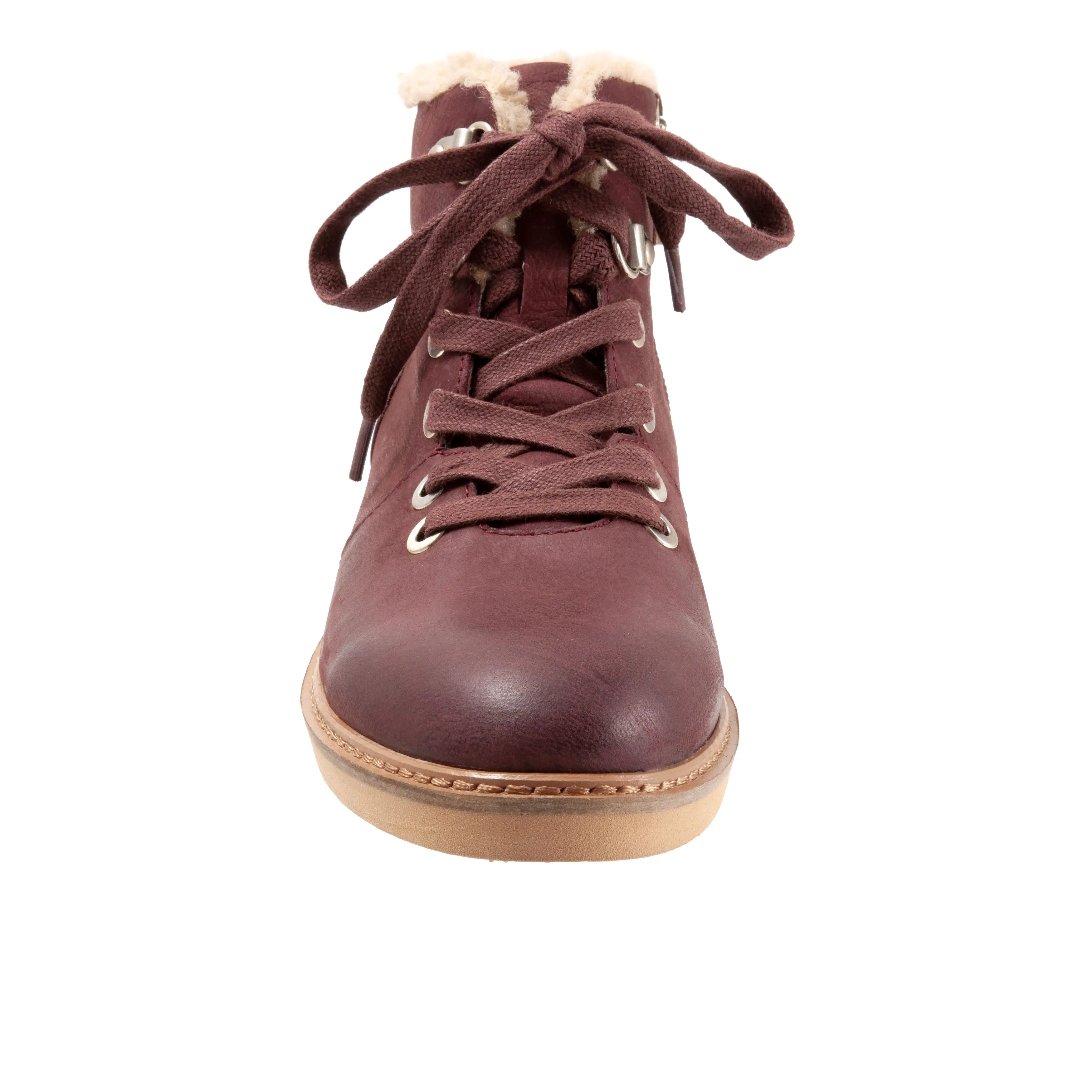 Wilcox Wine Lace up Ankle Boots with side zip