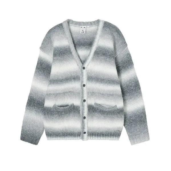 X-girl  |Stripes Street Style Long Sleeves Logo Cardigans